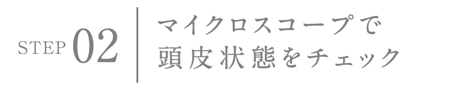 STEP2.マイクロスコープで頭皮状態をチェック