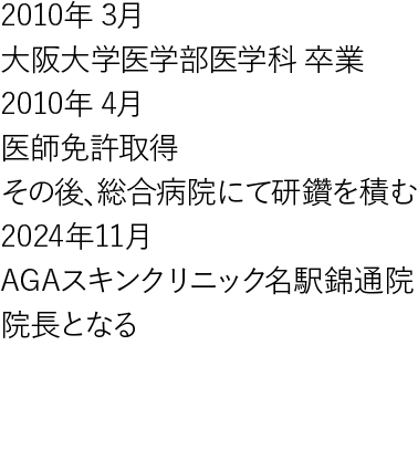 名駅錦通院院長の経歴